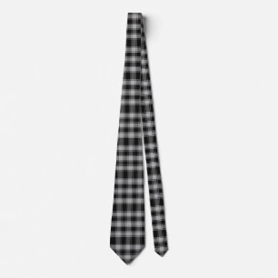 Schwarz-Weiß-Macphee Tartan Kariert Neck Tie Krawatte