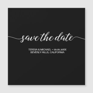 Schwarz-Weiß-Magnetkarte "Save the Date" Magnetkarte