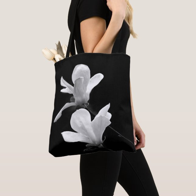 Schwarz-Weiß-Magnolie Tasche (Von Nahem)