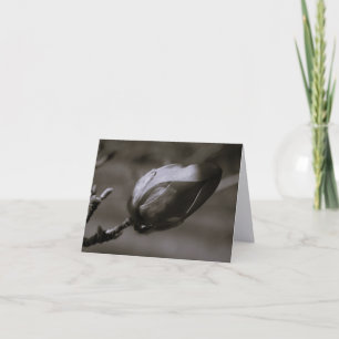 Schwarz-Weiß-Magnolienknospe Minimalistische Fine Dankeskarte