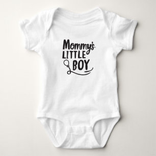 Schwarz-Weiß-Mama's Little Boy New Son-Mama Baby Strampler