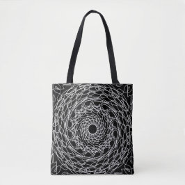 Schwarz-Weiß-Mandala-Design Tasche