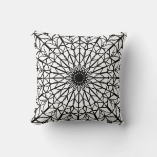 Schwarz-Weiß-Mandala-Kissen Kissen