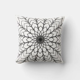 Schwarz-Weiß-Mandala-Kissen Kissen