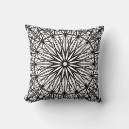 Schwarz-Weiß-Mandala-Kissen Kissen