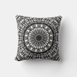 Schwarz-Weiß-Mandala-Kissen Kissen
