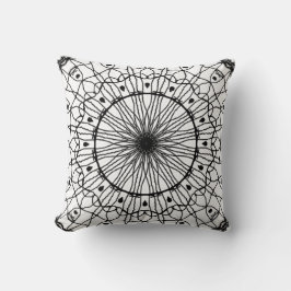 Schwarz-Weiß-Mandala-Kissen Kissen