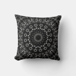 Schwarz-Weiß-Mandala-Kissen Kissen
