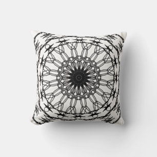 Schwarz-Weiß-Mandala-Kissen Kissen