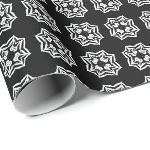 Schwarz-Weiß-Mandala-Linien Muster 8 Geschenkpapier