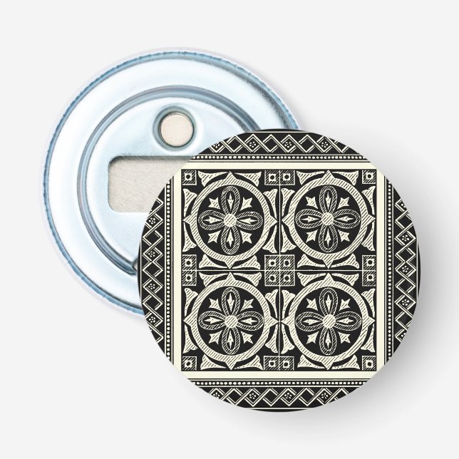 Schwarz-Weiß-Mandala-Motif von Vision Studio Flaschenöffner (Vorderseite)