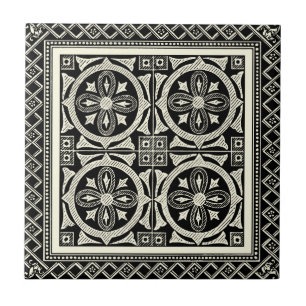 Schwarz-Weiß-Mandala-Motif von Vision Studio Fliese