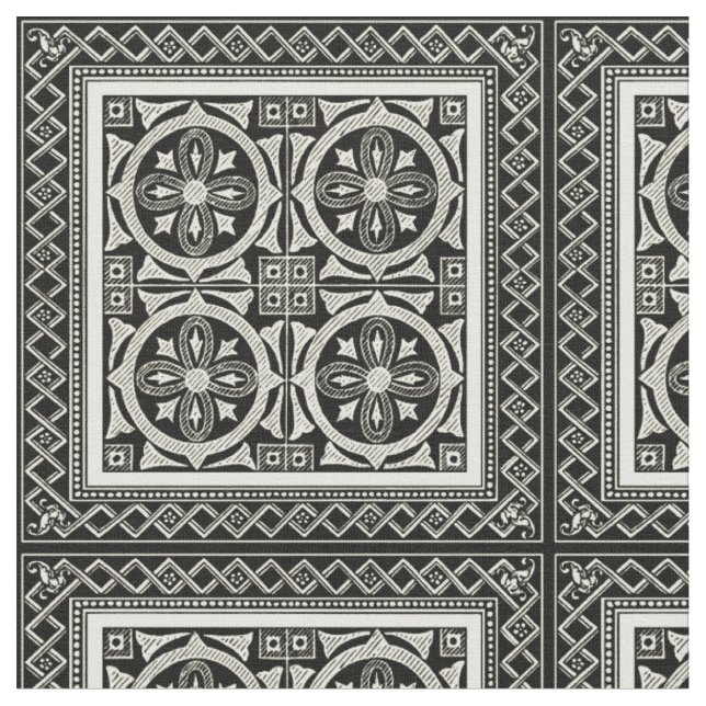 Schwarz-Weiß-Mandala-Motif von Vision Studio Stoff (Nahaufnahme)