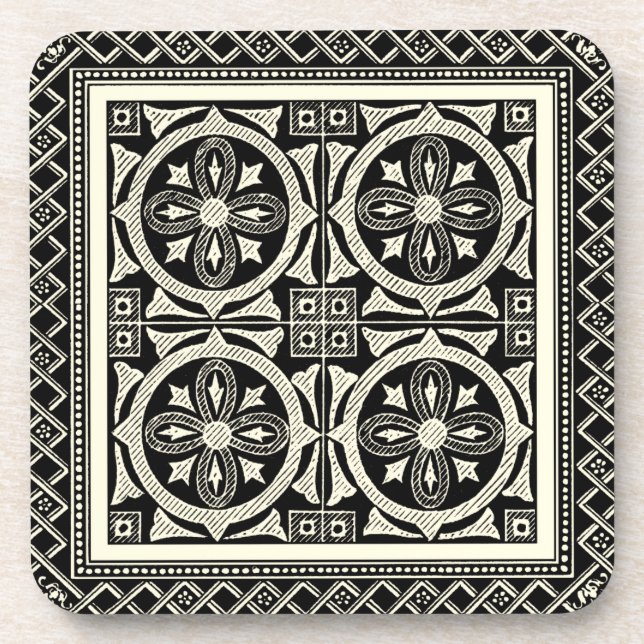 Schwarz-Weiß-Mandala-Motif von Vision Studio Untersetzer (Vorderseite)