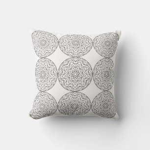 Schwarz-weiß-Mandala-Sterne-Muster-Kissen Kissen