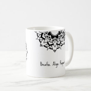 Schwarz-Weiß-Mandala-Tasse Kaffeetasse