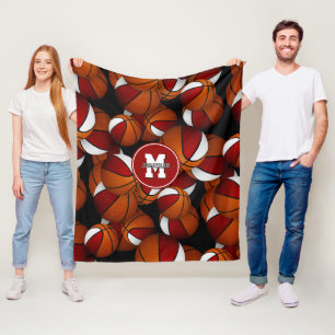 Schwarz-Weiß-Mannschaft: Basketball-Muster Fleecedecke