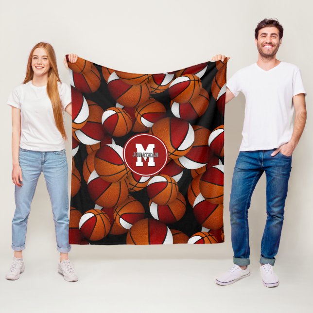 Schwarz-Weiß-Mannschaft: Basketball-Muster Fleecedecke (Beispiel)