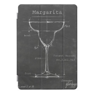 Schwarz-Weiß-Margarita-Glas-Blueprint iPad Pro Cover