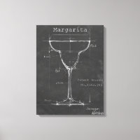 Schwarz-Weiß-Margarita-Glas-Blueprint