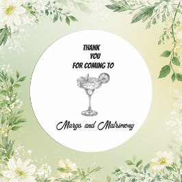 Schwarz-Weiß-Margs und Matrimonen vielen Dank Runder Aufkleber