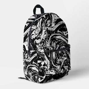Schwarz-Weiß-Marmor Bedruckter Rucksack
