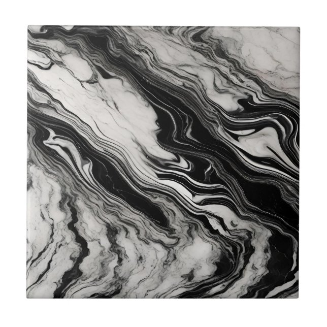 Schwarz-Weiß-Marmor Fliese (Vorderseite)