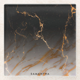 Schwarz-Weiß-Marmor Glasuntersetzer