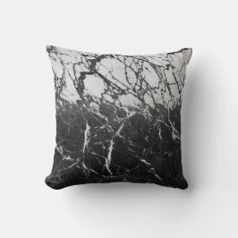 Schwarz-Weiß-Marmor Modernes Glam Trendy Kissen