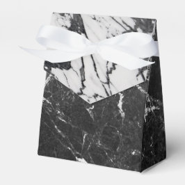 Schwarz-Weiß-Marmor Modernes Glam Trendy Party Geschenkschachtel