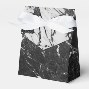 Schwarz-Weiß-Marmor Modernes Glam Trendy Party Geschenkschachtel
