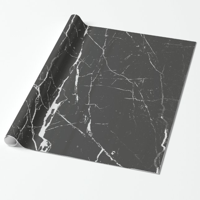 Schwarz-Weiß-Marmor-Muster Geschenkpapier (Ungerollt)
