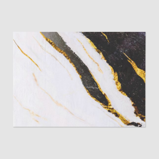 Schwarz-Weiß-Marmor Seidenpapier (Vorderseite)
