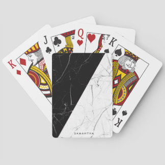 Schwarz-Weiß-Marmor Spielkarten