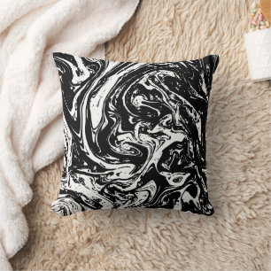 Schwarz-weiß Marmor-Style-Wurfkissen Kissen