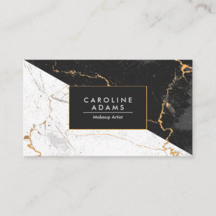 Schwarz-Weiß-Marmor Visitenkarte