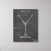 Schwarz-Weiß-Martini-Glas-Blueprint