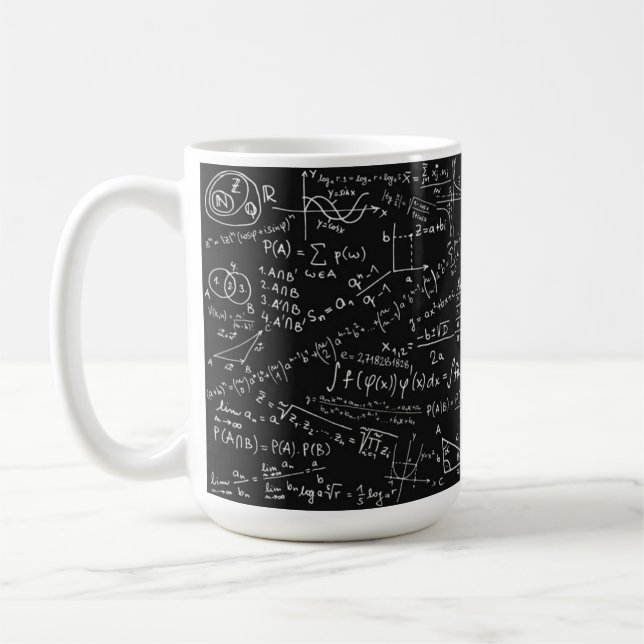 Schwarz-Weiß-Math-Formel Kaffeetasse (Links)