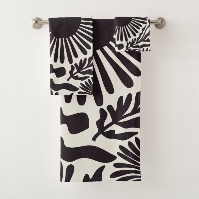 Schwarz-Weiß-Matisse Badhandtuch Set (Insitu)
