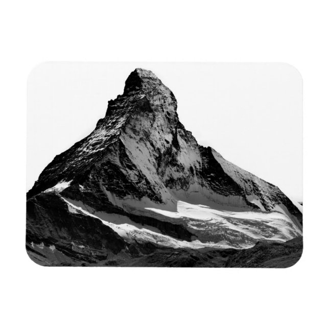 Schwarz-Weiß-Matterhorn-Nordwand Magnet (Horizontal)