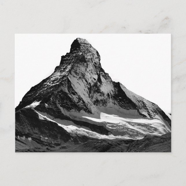 Schwarz-Weiß-Matterhorn-Nordwand Postkarte (Vorderseite)