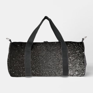 Schwarz-Weiß-Metallischer Glitzer Luxuriöser Glam Duffle Bag
