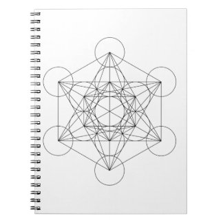 Schwarz-Weiß-Metatron-Würfel Notizblock