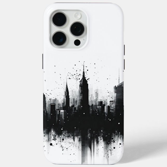 Schwarz-Weiß-Metropole Case-Mate iPhone Hülle (Rückseite)
