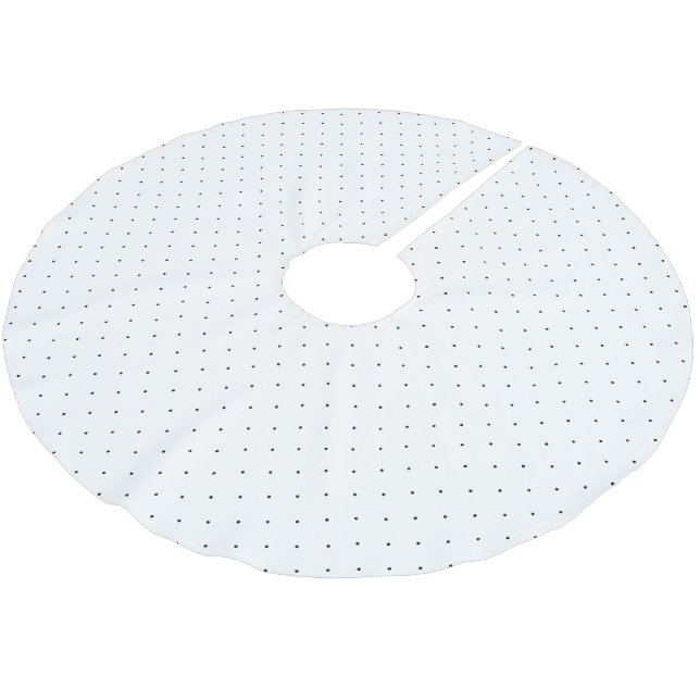 Schwarz-Weiß-Micro-Polka-Punkt 2 Polyester Weihnachtsbaumdecke (Schrägansicht)
