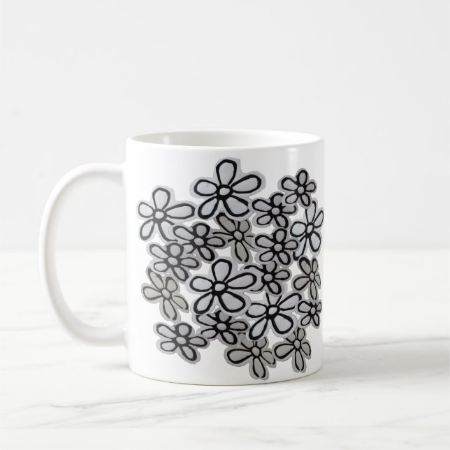 Schwarz-Weiß-Milchmuster Kaffeetasse (Links)
