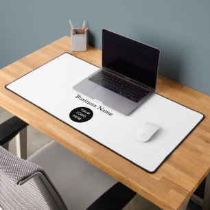 Schwarz Weiß Minimal Büro Elegantes Pad-Logo Schreibtischunterlage