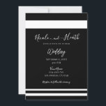 Schwarz-Weiß Minimal Chic Hochzeit Einladung<br><div class="desc">Passen Sie diese elegante Einladung für jede Veranstaltung an.</div>