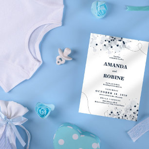 Schwarz-Weiß-Minimal-Einladung zur Hochzeit Einladung