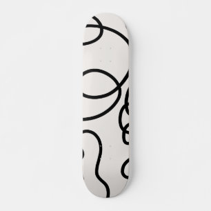 Schwarz-Weiß-Minimal-Linie Pinselstriche Skateboard
